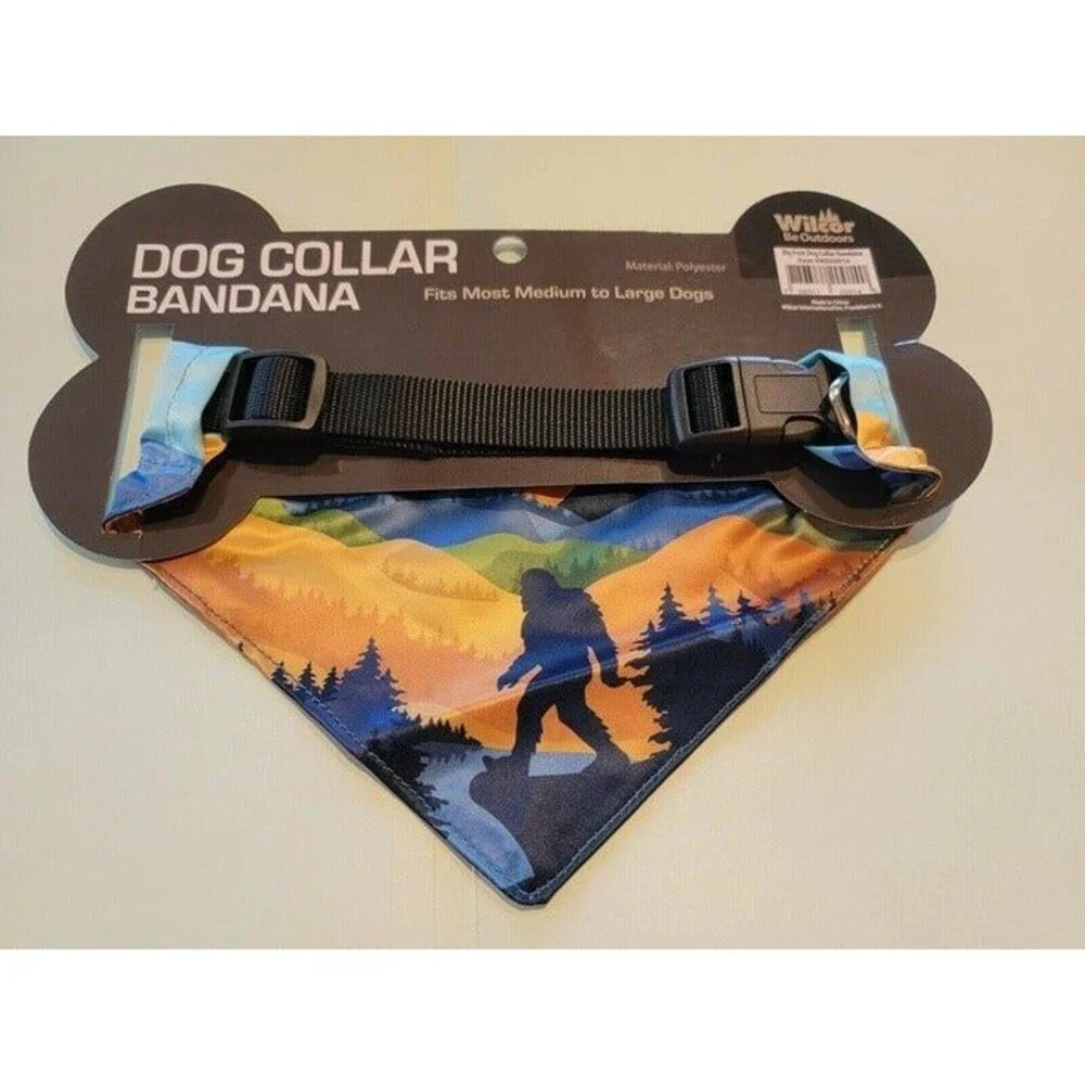 Bigfoot Dog Collar Bandana Fits Most Medium-Large Dogs adjustable yeti camping